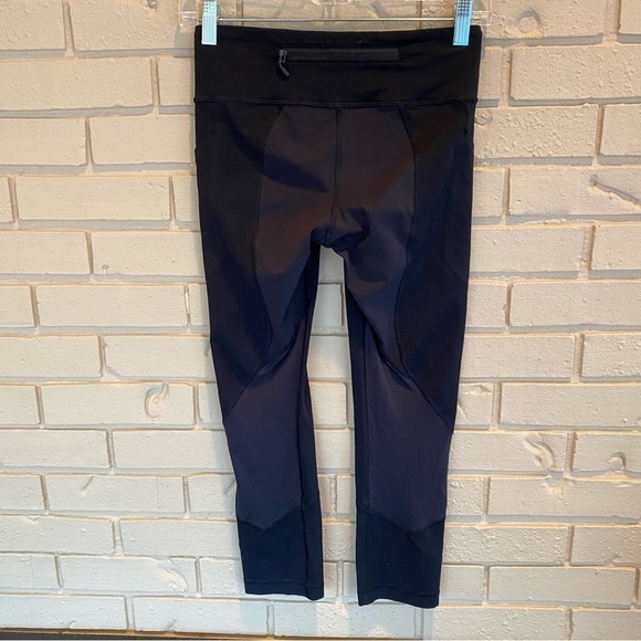 Lululemon Pace Rival 22'' Crop Leggings Luxtreme Side Pockets Run Black Women 4 - Picture 7 of 14